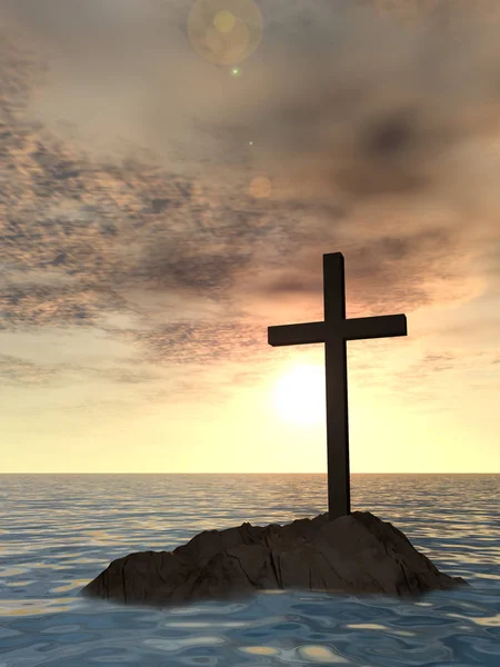 Begriffliches christliches Kreuz — Stockfoto