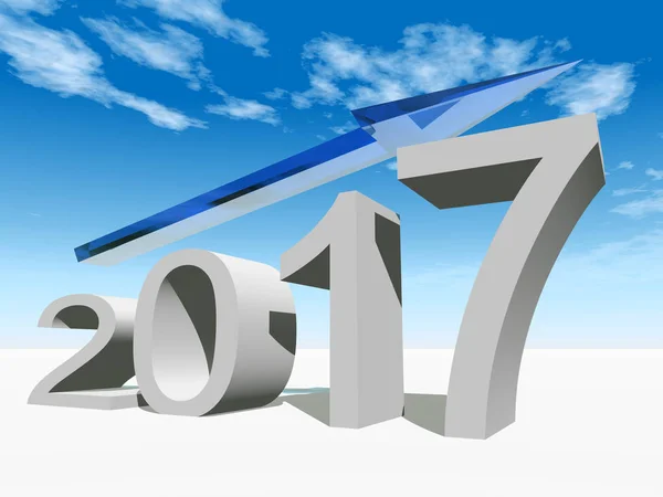 2017 símbolo do ano com uma seta — Fotografia de Stock