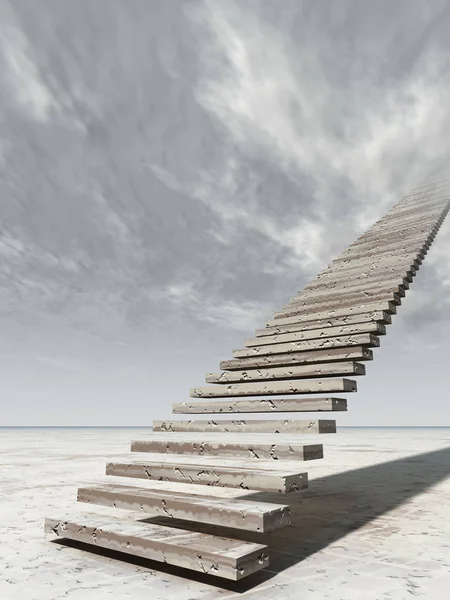 Degraus escada para o céu no deserto — Fotografia de Stock