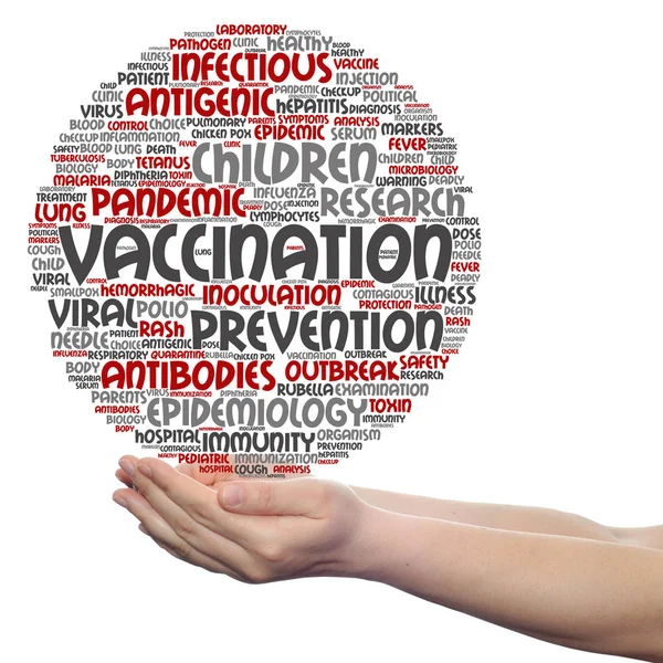 Mot de vaccination nuage — Photo