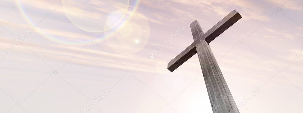 wood cross or religion symbol shape