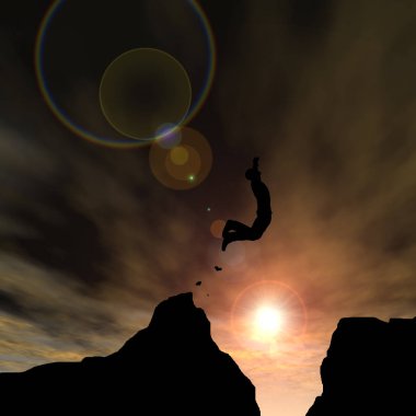 Adam uçurumdan atlama 