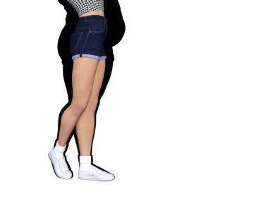 obez kadın vs slim fit sağlıklı vücut 