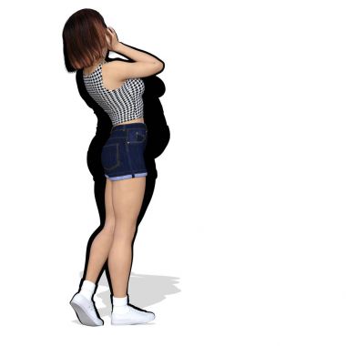 obez kadın vs slim fit sağlıklı vücut 