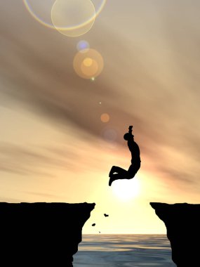 uçurumdan atlama mansilhouette 