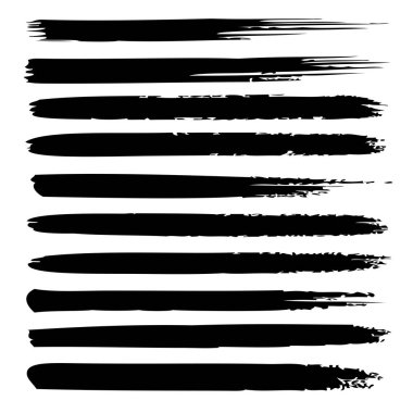 siyah yaratıcı fırça darbeleri kümesi