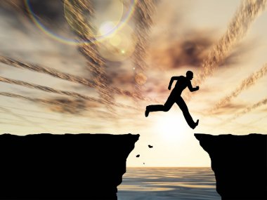 uçurumdan atlama mansilhouette 