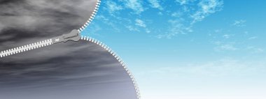 dramatik gökten soyut fermuar 