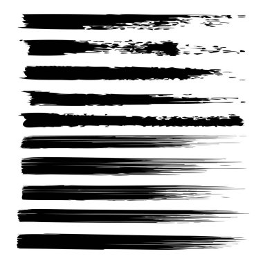 siyah yaratıcı fırça darbeleri kümesi