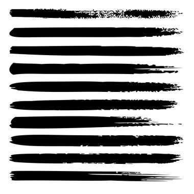 siyah yaratıcı fırça darbeleri kümesi