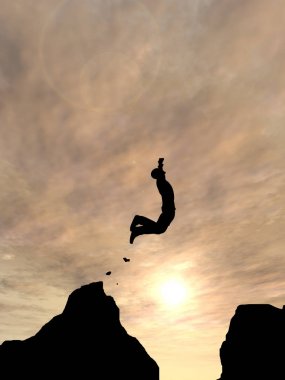 Adam uçurumdan atlama 
