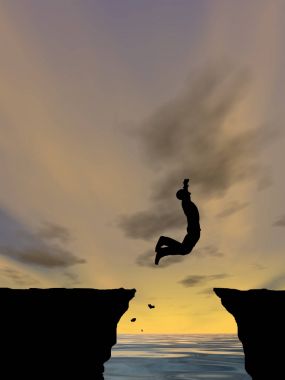 uçurumdan atlama mansilhouette 