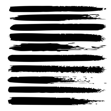 siyah yaratıcı fırça darbeleri kümesi