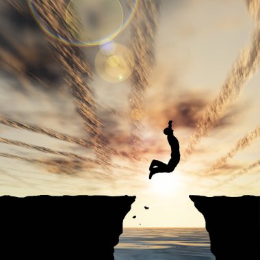 uçurumdan atlama mansilhouette 