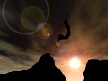 Adam uçurumdan atlama 