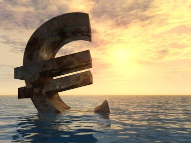  3D çizim para birimi euro simgesi 