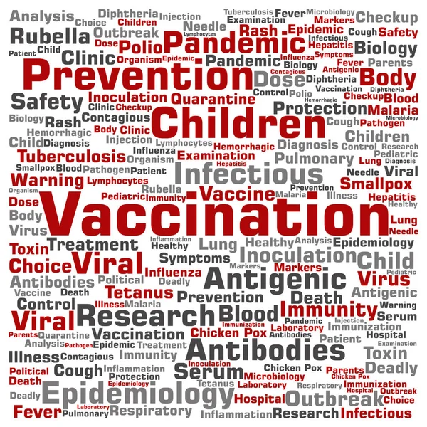 Nuvem de palavra de vacinação — Fotografia de Stock
