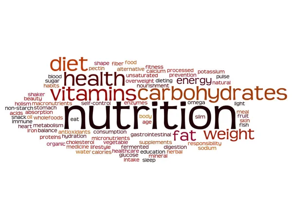 Nutrition health or diet abstract word cloud — Stock Photo, Image