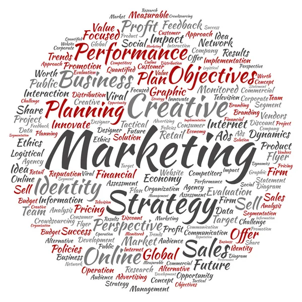 Concetto o circolo concettuale di marketing aziendale — Foto Stock