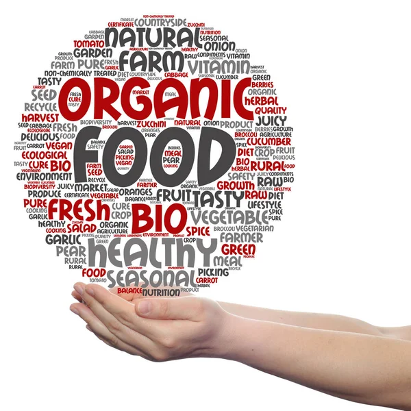 Organic food word cloud — Stock Photo, Image