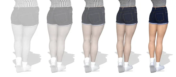 Obez kadın vs slim fit sağlıklı vücut — Stok fotoğraf