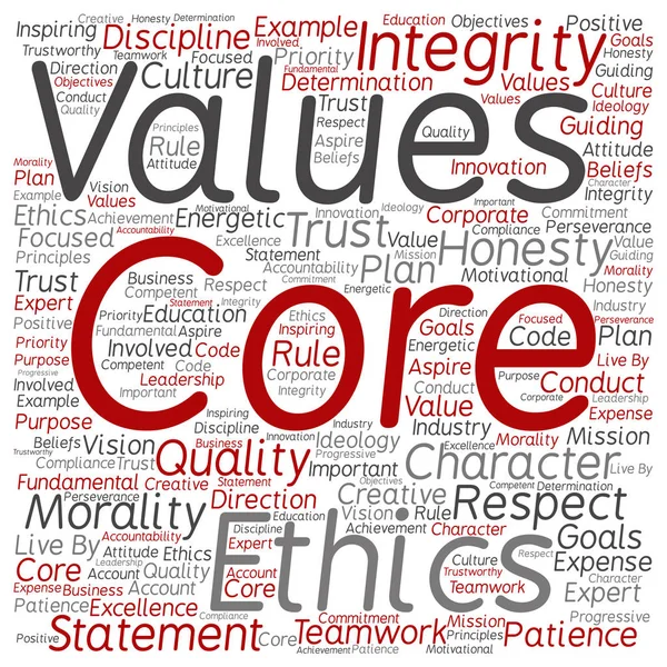 Základní hodnoty integrity etika — Stock fotografie