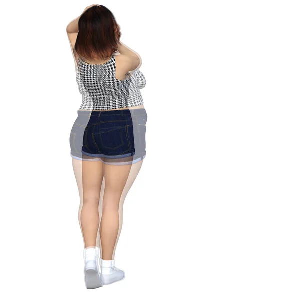 Obézní ženy vs slim fit zdravé tělo — Stock fotografie
