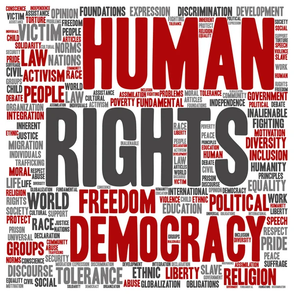 Moln av ord mänskliga rättigheter — Stockfoto