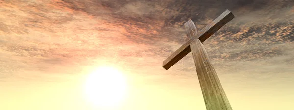 Cruz de madera o símbolo de la religión forma — Foto de Stock