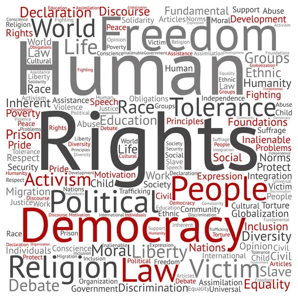 Nube de palabras derechos humanos —  Fotos de Stock