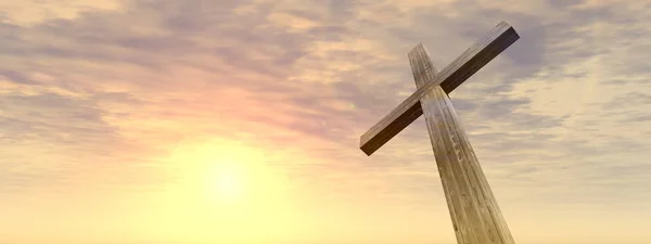 Croce di legno o religione simbolo di forma — Foto Stock