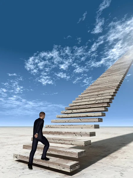 Uomo d'affari a piedi o scala di arrampicata — Foto Stock