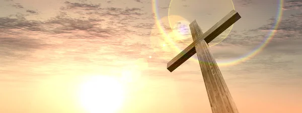 Cruz de madera o símbolo de la religión forma — Foto de Stock