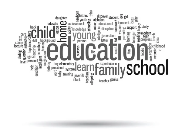 Educação infantil ou família abstrato palavra nuvem — Fotografia de Stock