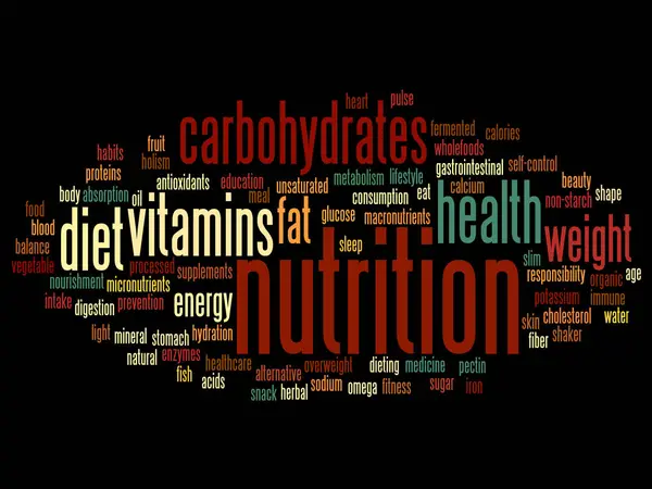 Voeding gezondheid of dieet abstract woord wolk — Stockfoto