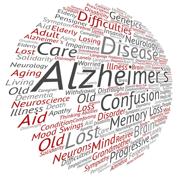 Objawów pojęć choroby Alzheimera — Zdjęcie stockowe