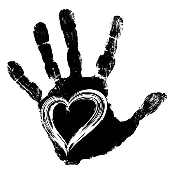 Black handprint of child — Stock Photo, Image