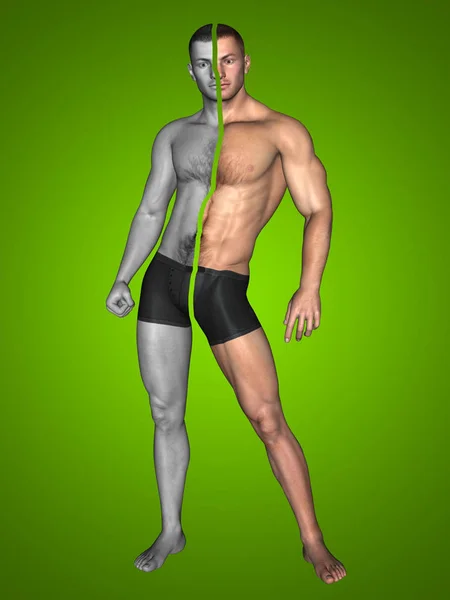 Genç erkek erkek vücut geliştirmeci — Stok fotoğraf