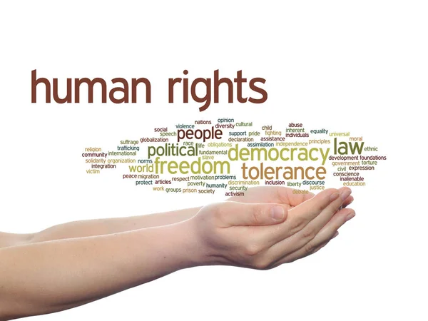 Nube de palabras derechos humanos — Foto de Stock