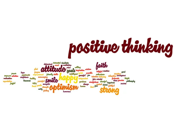 Positivt tänkande abstrakt word cloud — Stockfoto