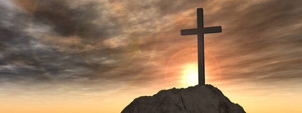 Concept or conceptual cross religion symbol 