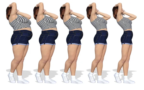 obez kadın vs slim fit sağlıklı vücut 