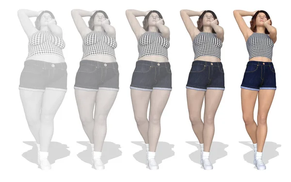 obez kadın vs slim fit sağlıklı vücut 