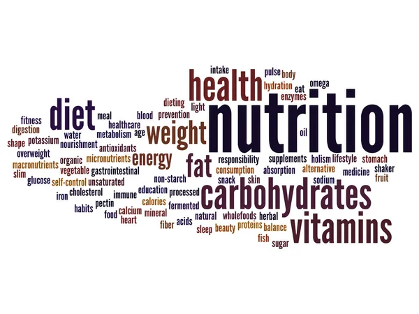 Voeding gezondheid of dieet abstract woord wolk — Stockfoto