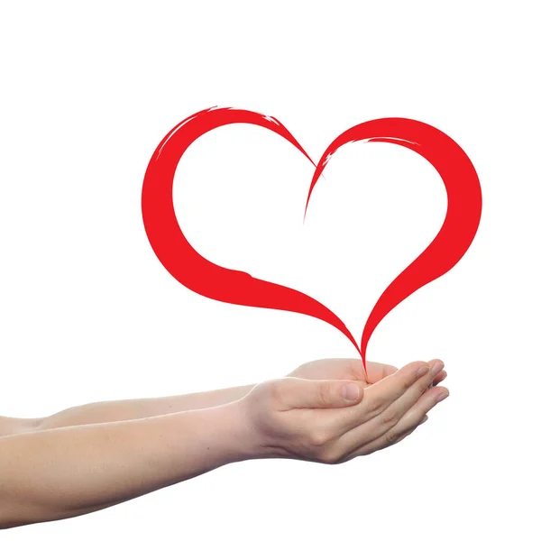 Heart shape  in human  hand — Stock Photo, Image