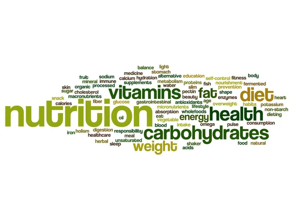 Nutrición salud o dieta palabra abstracta nube — Foto de Stock