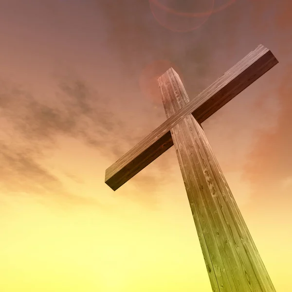 Cruz de madeira conceitual — Fotografia de Stock