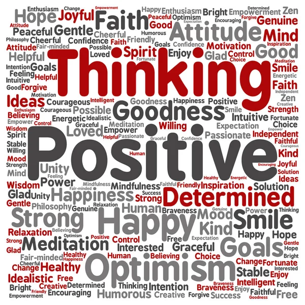 Positives Denken abstrakte Wortwolke — Stockfoto