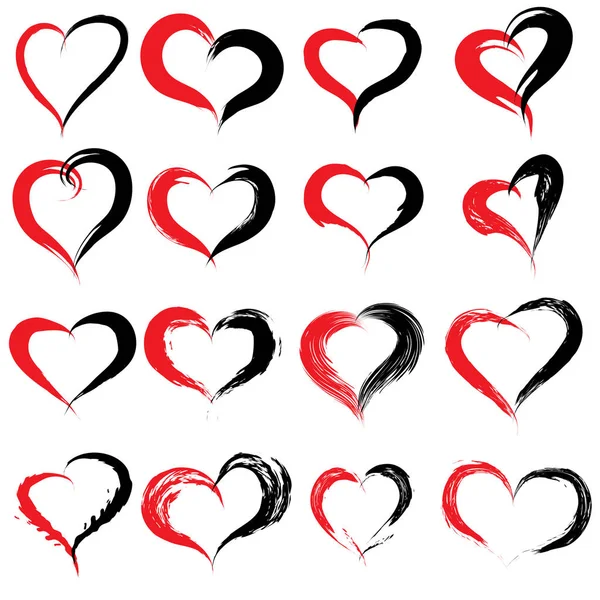 Pintado rojo negro corazón forma —  Fotos de Stock