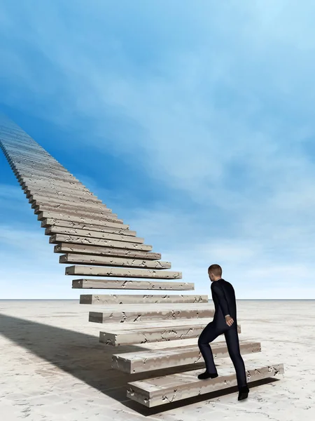 Businessman walking on stairs — Stock Photo, Image